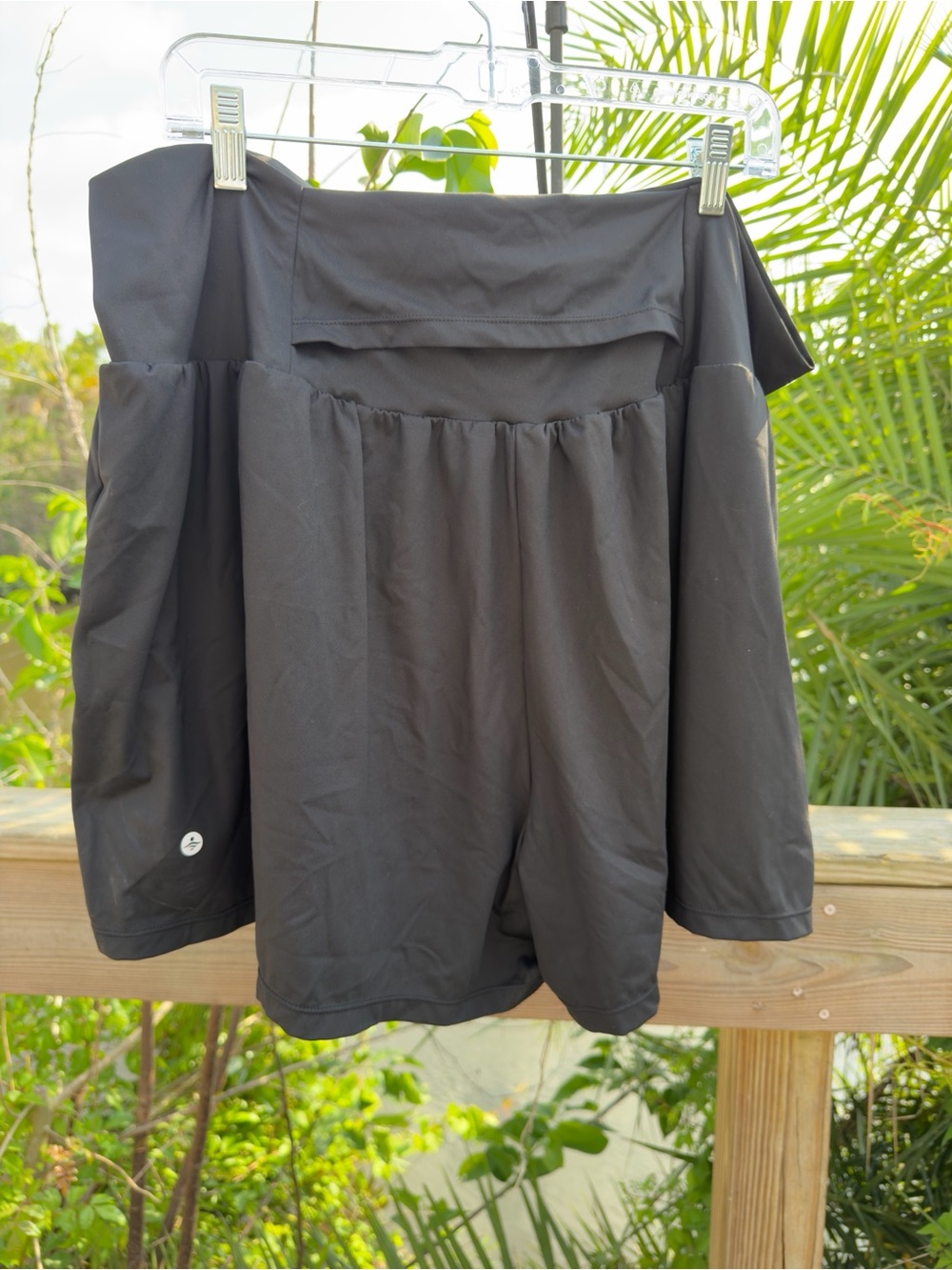 HALARA Black Active double shorts with Elastic Waist - Picture 3 of 6